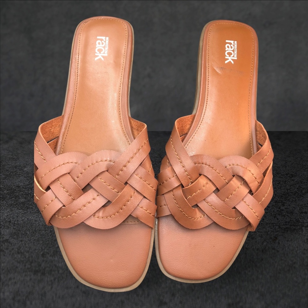 Nordstrom Rack Woven Slide Mules in Tan
